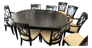 Century Furniture Black Table and 9 Chairs