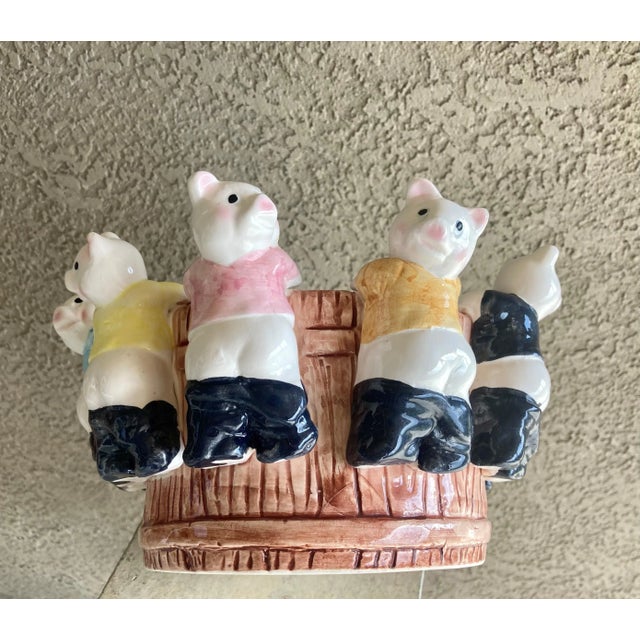 Mid 20th Century Mid 20th-Century “Circle of Piglets” Earthenware Cachepot For Sale - Image 5 of 13