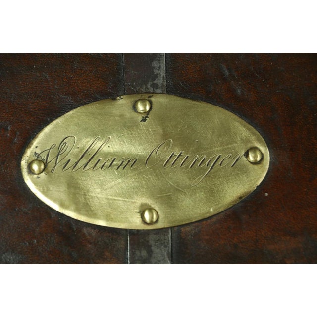 19th Century Domed Leather Trunk, 1920s For Sale - Image 10 of 11