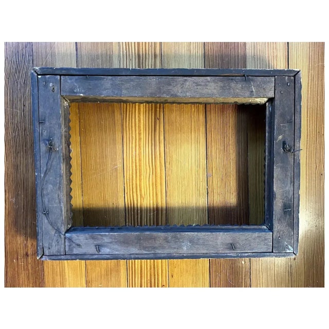 Antique Early 20th Century American Tramp Art Carved Wooden Picture Frame For Sale - Image 15 of 15