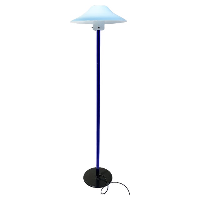 Italian Blue Chiara Floor Lamp by Cini Boeri for Venini, 1980s For Sale