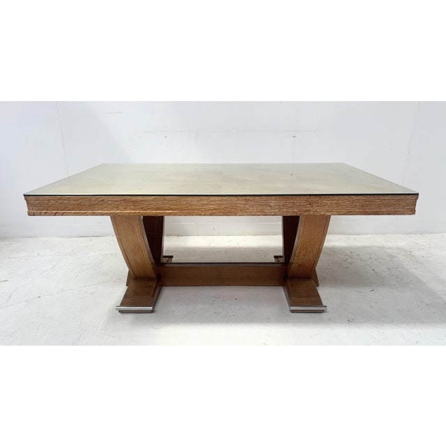 Antique Art Deco Desk in Limed Oak, 1900s For Sale - Image 18 of 18