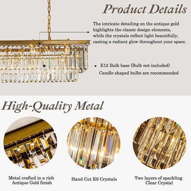 Contemporary Aloadecor 12-Light Modern Gold Fringe Crystal Chandelier for Dining Room With Crystal Accents For Sale - Image 3 of 7