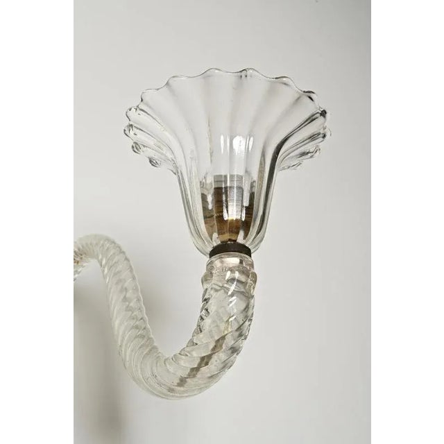 Gold Large Murano Glass and Brass Flower Sconces from Barovier, Italy, 1950s, Set of 2 For Sale - Image 8 of 18