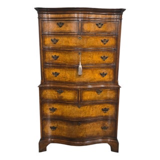 Serpentine Burr Walnut Chest of Drawers, 1910 For Sale