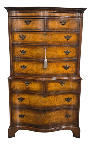 Serpentine Burr Walnut Chest of Drawers, 1910