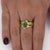 Modern Vintage 1.44 Carat Oval Cut Emerald in 14k Gold Textured Statement Ring, Size 8 For Sale - Image 3 of 6
