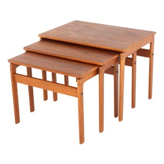 Vintage Danish Nesting Tables, 1960s, Set of 3 For Sale