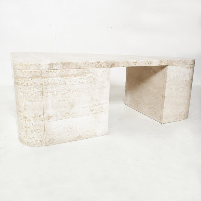Triangular Travertine Table, 1970s For Sale - Image 14 of 18
