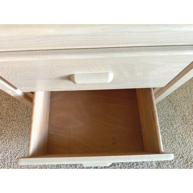 Mid-Century Modern Vintage Keller Bleached Wood Nightstand With Integrated Pulls For Sale - Image 3 of 8