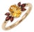 Citrine & Garnet Cluster Ring | Dainty Engagement Ring | Unique Floral Gemstone Ring Us 7 For Sale