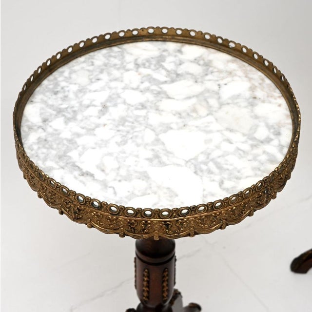 Antique French Marble Top Wine Tables, 1930, Set of 2 For Sale - Image 3 of 9