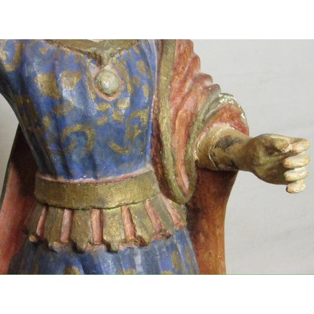 18th/19th Century Spanish Colonial Santo Figure Lamp For Sale - Image 14 of 18
