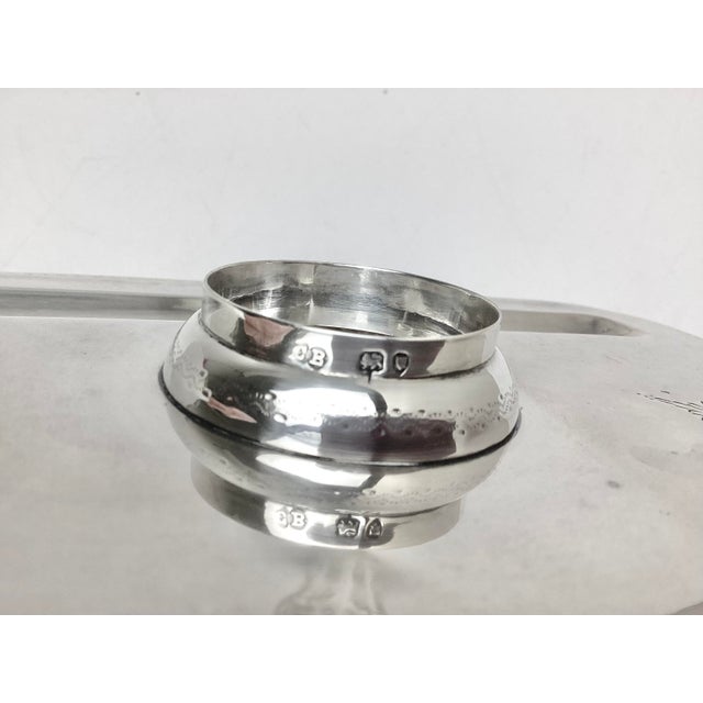Metal Charles Boyton English Sterling Inkwell on Tray For Sale - Image 7 of 11