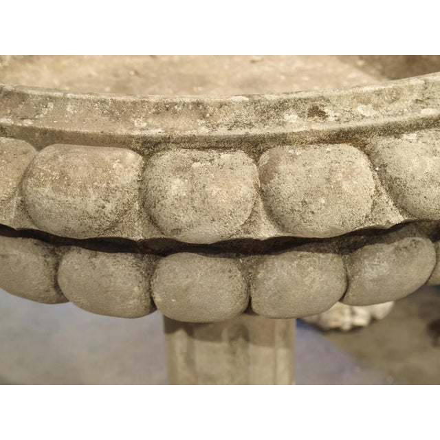Light Gray Well Carved Italian Limestone Planter or Fountain Element, H-45 Inches For Sale - Image 8 of 12
