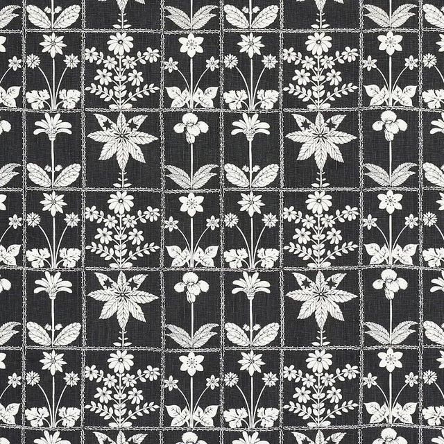 Not Yet Made - Made To Order Sample - Schumacher Georgia Wildflowers Fabric in Black For Sale - Image 5 of 5