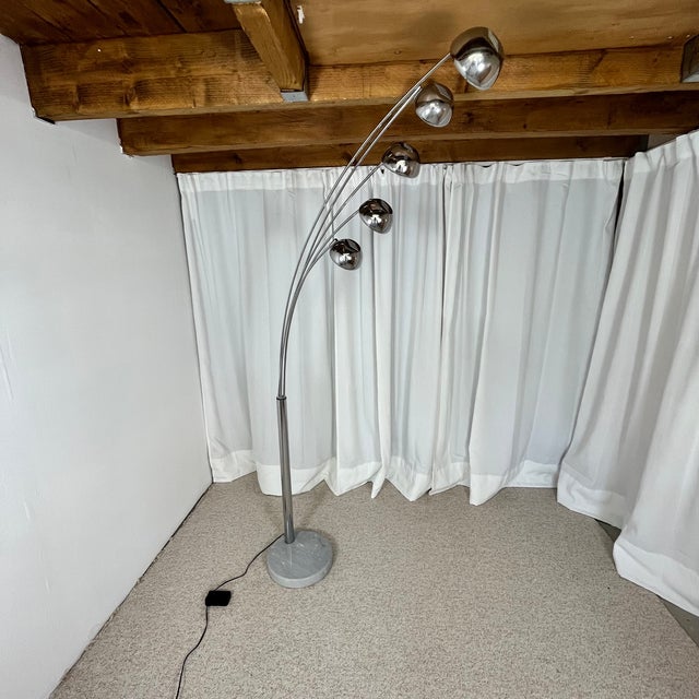 Gray Arc Floor Lamp with Tree-Shaped Base and Five Lights, 1990s For Sale - Image 8 of 18
