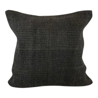20 x 20 Hemp Pillow Turkish Cushion Natural Grayish Black Pillow Cushion Cover For Sale