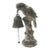 Mid 20th Century Vintage Ornate Metal Tabletop Perched Bird Bell For Sale