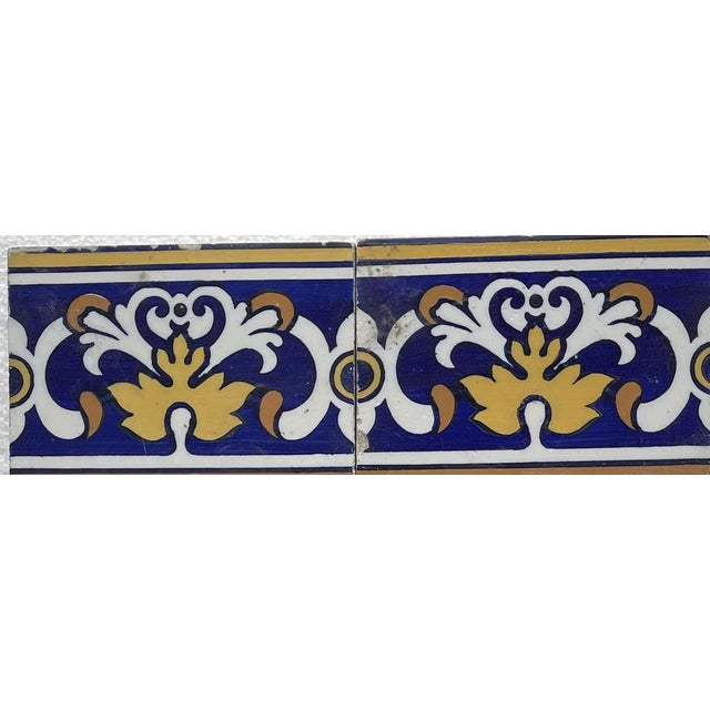 19th Century Earthenware Hundred and Eighteen Border Tiles, Set of 2 For Sale - Image 6 of 8
