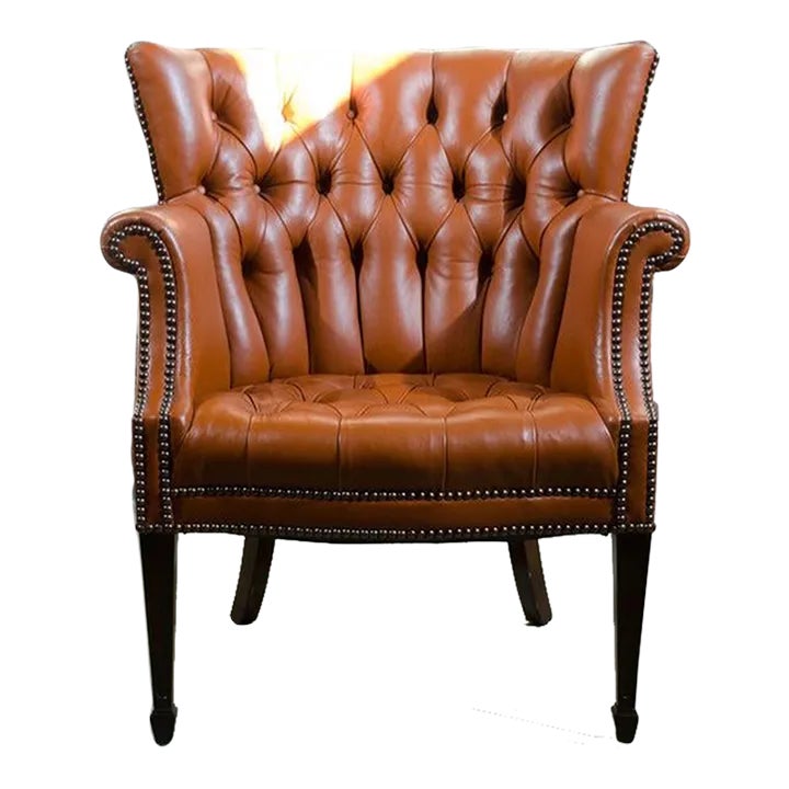 1930s Leather Wing Back Chair by Baker Furniture Chairish