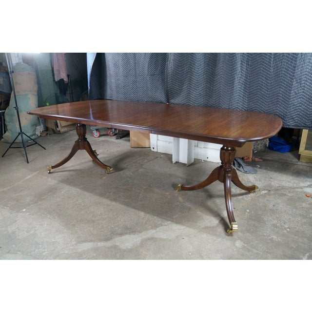 Brown Vintage Harden Furniture Solid Cherry English Regency Duncan Phyfe Dining Table For Sale - Image 8 of 18