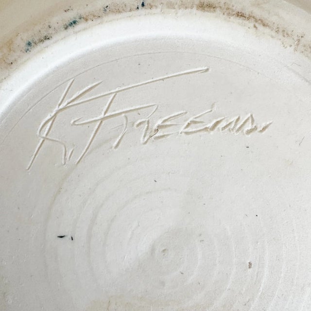 Postmodern Ceramic Orb Vase by K Freeman, Vintage 1980s Postmodern Ceramic Vase For Sale - Image 10 of 10