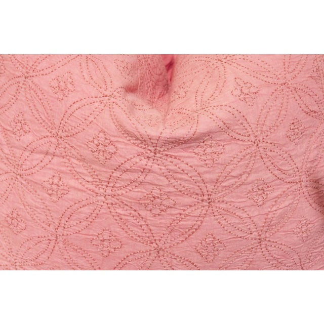 1990s Rose Quartz Hand-Stitched Pillow Cover For Sale - Image 5 of 7