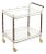 French Modern Two-Tier Brass and Walnut Bar Cart For Sale