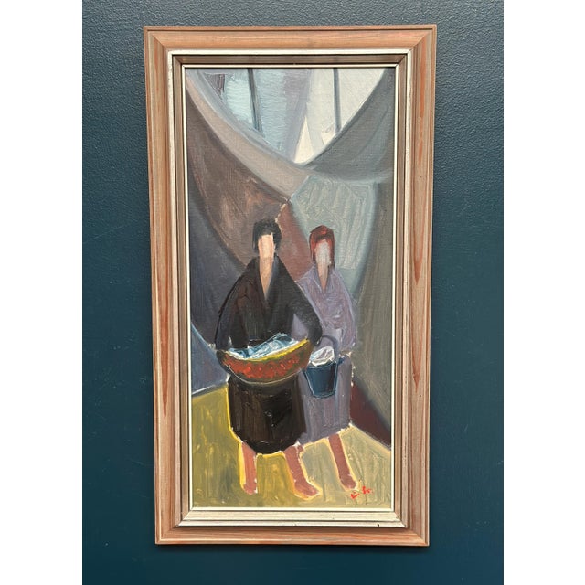 Erik Lo, Figures, 1950s, Oil on Canvas, Framed For Sale - Image 13 of 17