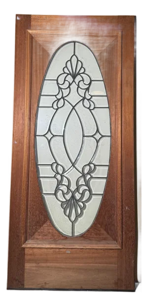 Honduran MahoganyLeaded Glass Oval Door