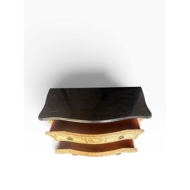 Vintage French Provincial Rococo Style Console Table With Black Top For Sale - Image 9 of 15