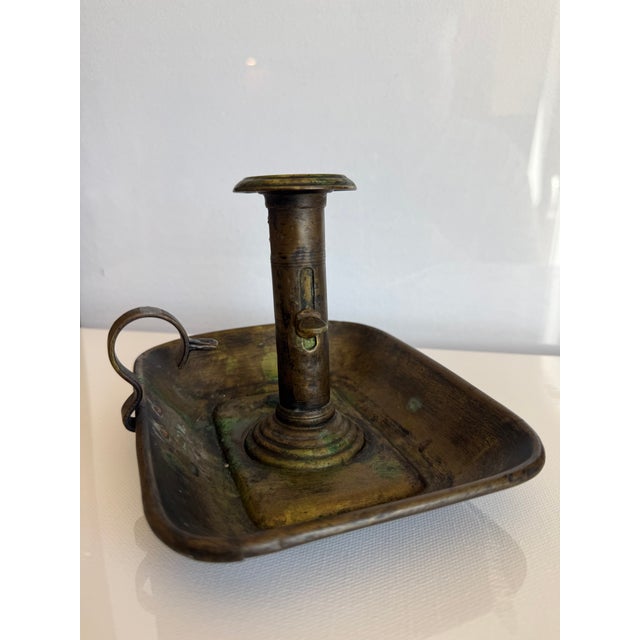 Mid 19th Century Mid 19th Century Brass Push-Up Chamberstick For Sale - Image 5 of 7
