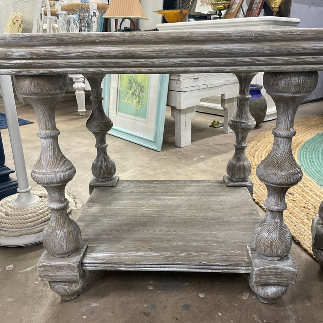 Farmhouse Pair of Vintage Distressed Wooden End Tables For Sale - Image 3 of 10