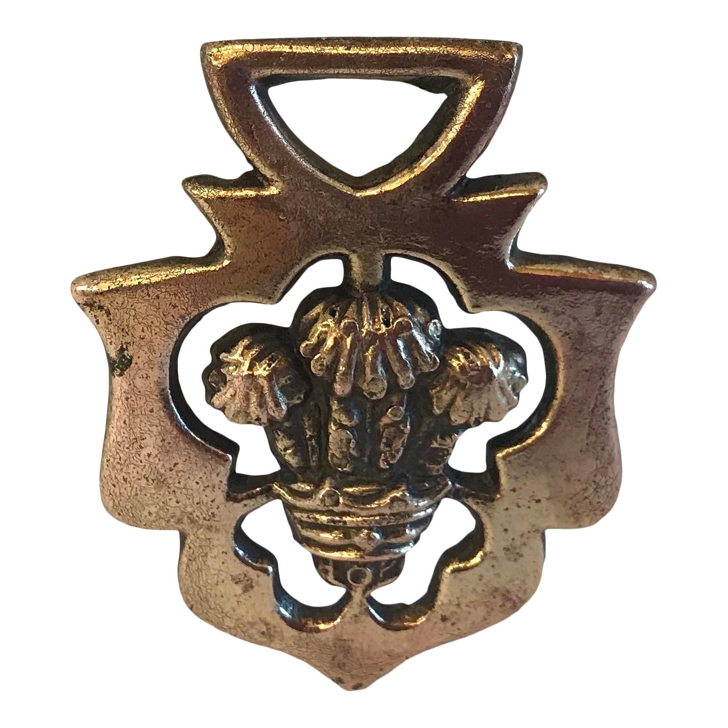 Vintage Brass Saddle Hardware With Mushroom Design Chairish