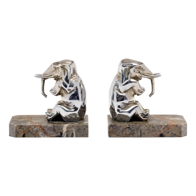 French Vintage Elephant Bookends For Sale