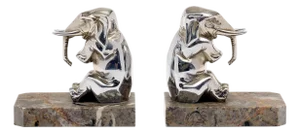 French Vintage Elephant Bookends