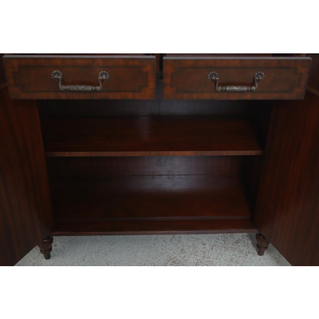1990s Maitland Smith Mahogany Bookspline Door Bookcase Credenza For Sale - Image 5 of 18