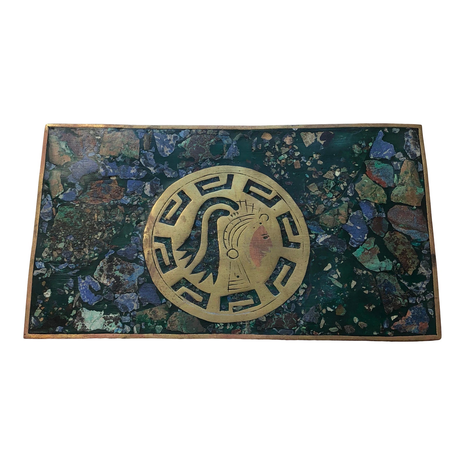 1950s Mid-Century Modernist Mexican Mixed Metals and Minerals Aztec ...