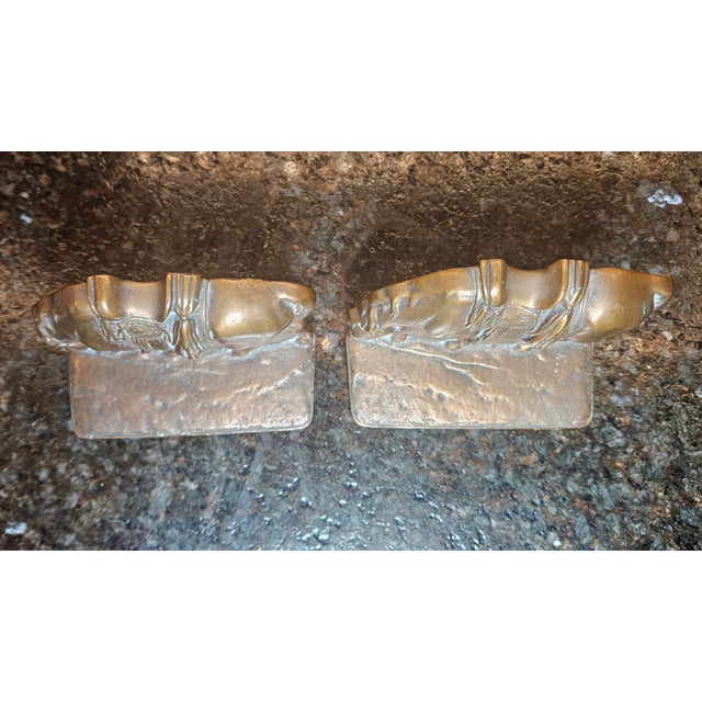 Pair of Vintage Mid-Century Bronze Equestrian Horse Bookends For Sale - Image 13 of 14