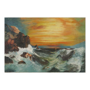 Early 20th Century Vibrant Sunset Seascape