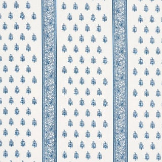Schumacher Katsura Stripe Fabric In Delft For Sale