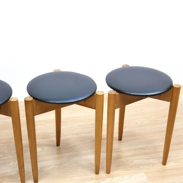 Set of 4 Mid Century Stools by Legate Furniture of Scotland For Sale In Los Angeles - Image 6 of 11
