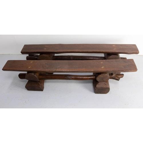1960s Set of Vintage French Farmhouse Benches in Pine, 1960 For Sale - Image 5 of 16
