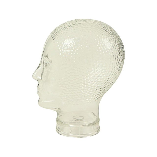 Vintage Glass Display Head, 1960s For Sale - Image 9 of 12