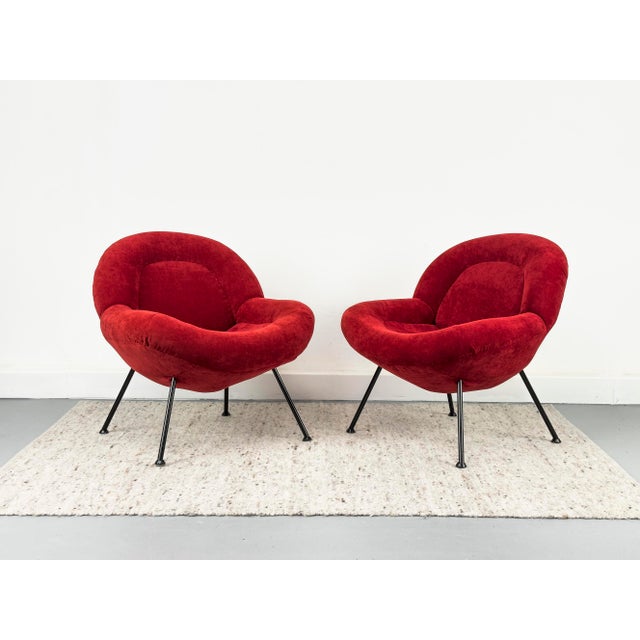 Red Lounge Chairs by Fritz Neth for Correcta, 1950s, Set of 2 For Sale - Image 12 of 18