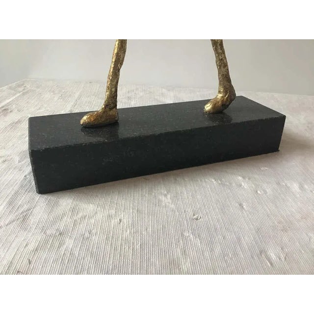 Contemporary Modern Gilt Iron Sculpture of Man For Sale - Image 10 of 11