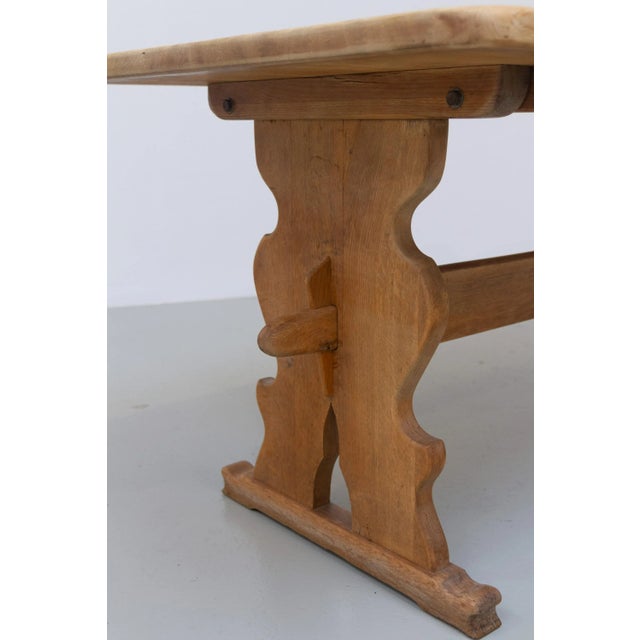 Wood Vintage Danish Brutalist Oak Dining Table, 1960s For Sale - Image 7 of 18