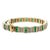 1980s 14k Yellow Gold Emerald & Diamond Bracelet For Sale