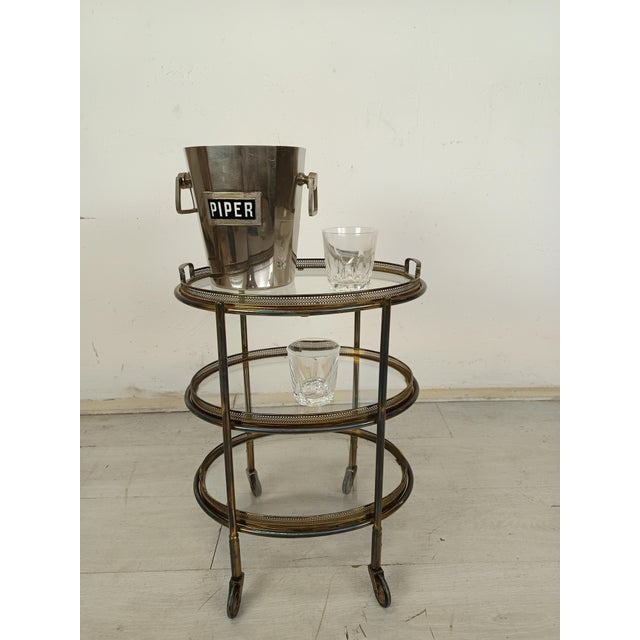 Vintage Gold Brass Trolley, 1950s For Sale - Image 6 of 16